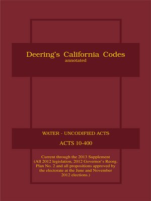 cover image of Deering's California Water Code, Annotated